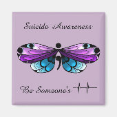 Suicide Awareness Vlinder Semicolon Magneet (Voorkant)