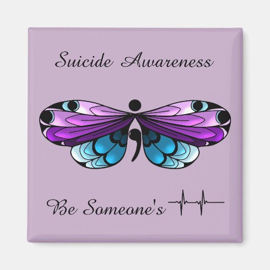 Suicide Awareness Vlinder Semicolon Magneet (Voorkant)