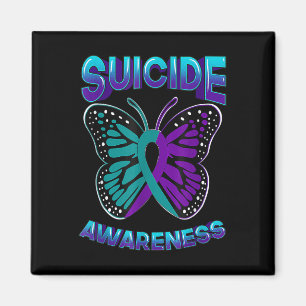 Suicide Awareness Warrior Paarse & Blauwgroen Magneet
