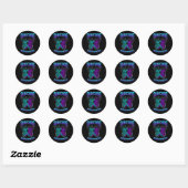 Suicide Awareness Warrior Paarse &amp; Blauwgroen Ronde Sticker (Vel)
