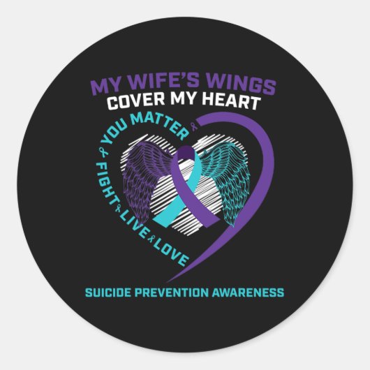 Suicide Awareness Wife Gift Loving Memory Suicide Ronde Sticker (Voorkant)