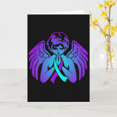 Suicide Awareness Wings Angel Ribbon Happy Support Kaart (Gele Bloem)