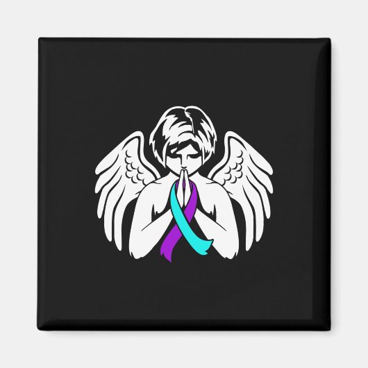 Suicide Awareness Wings Angel Ribbon Happy Support Magneet (Voorkant)