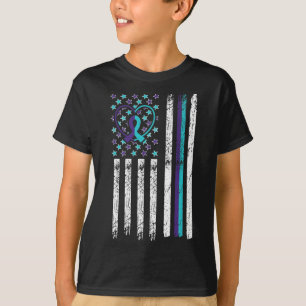 Suïcide Bewustzijn Vlag Angst Psychische Gezondhei T-shirt