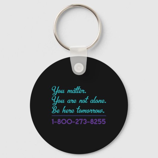 Suicide Hotline 1-800-273-8255 Suicide Awareness P Sleutelhanger (Voorkant)