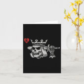 Suicide King of Hearts Skull draagt Crown Poker Kaart (Gele Bloem)