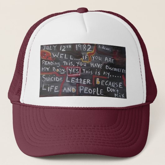 SUICIDE LETTER TRUCKER PET (Voorkant)