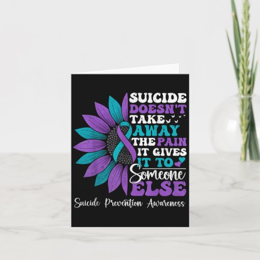 Suicide Pain Sunflower Suicide Prevention Awarenes Kaart (Voorkant)