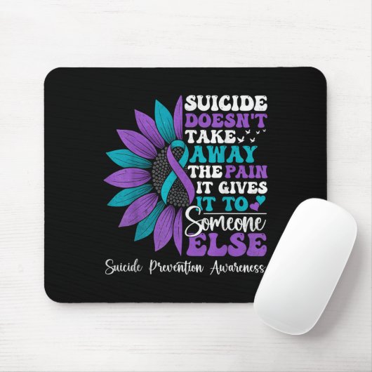 Suicide Pain Sunflower Suicide Prevention Awarenes Muismat (Met muis)