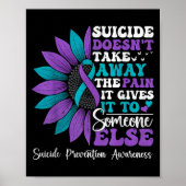 Suicide Pain Sunflower Suicide Prevention Awarenes Poster (Voorkant)