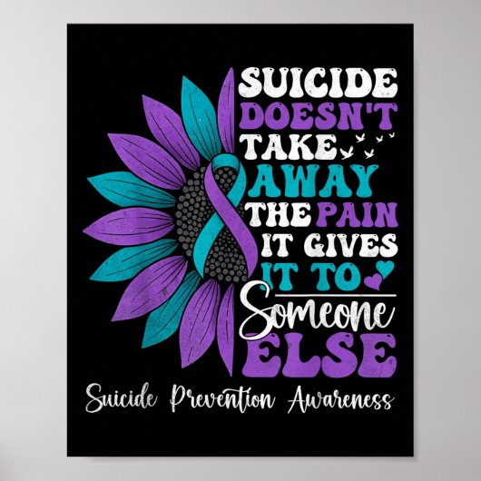Suicide Pain Sunflower Suicide Prevention Awarenes Poster (Voorkant)