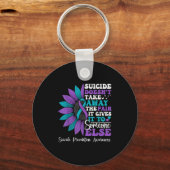 Suicide Pain Sunflower Suicide Prevention Awarenes Sleutelhanger (Voorkant)