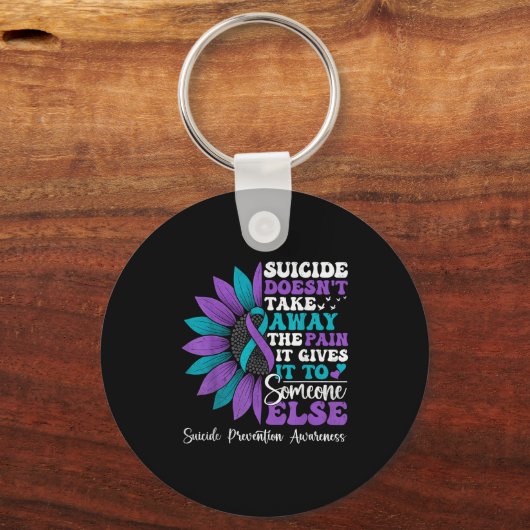 Suicide Pain Sunflower Suicide Prevention Awarenes Sleutelhanger (Voorkant)