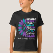 Suicide Pain Sunflower Suicide Prevention Awarenes T-shirt (Voorkant)
