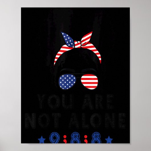 Suicide Prevention 988 Comma Messy Bun With Usa Fl Poster (Voorkant)