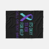 Suicide Prevention 988 Hotline Shirt 988 Suicide C Fleece Deken (Voorkant (Horizontaal))