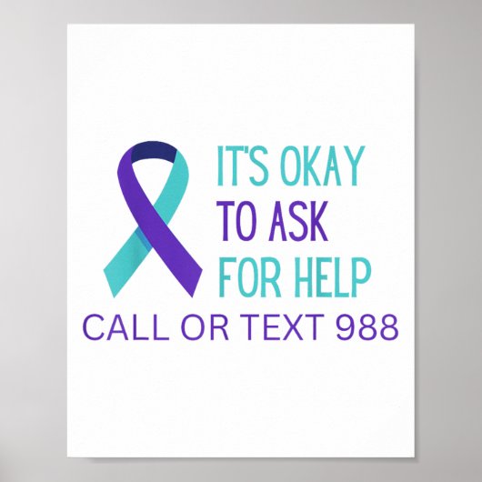 Suicide Prevention 988 Hotline Shirt 988 Suicide C Poster (Voorkant)