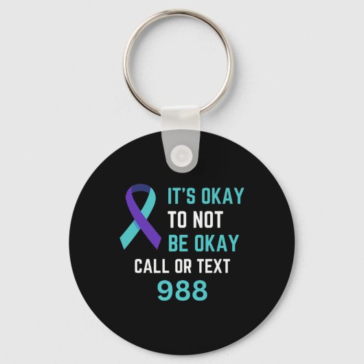 Suicide Prevention 988 Hotline Shirt 988 Suicide C Sleutelhanger (Voorkant)