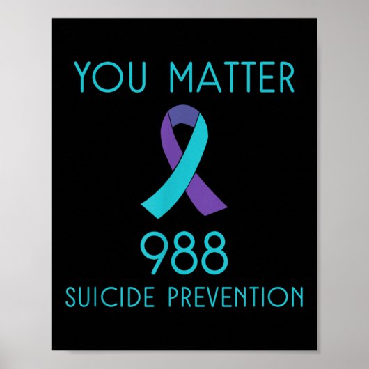 Suicide Prevention 988 Hotline Shirt Poster (Voorkant)