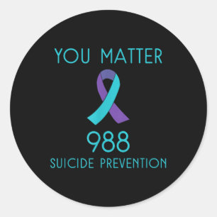 Suicide Prevention 988 Hotline Shirt Ronde Sticker