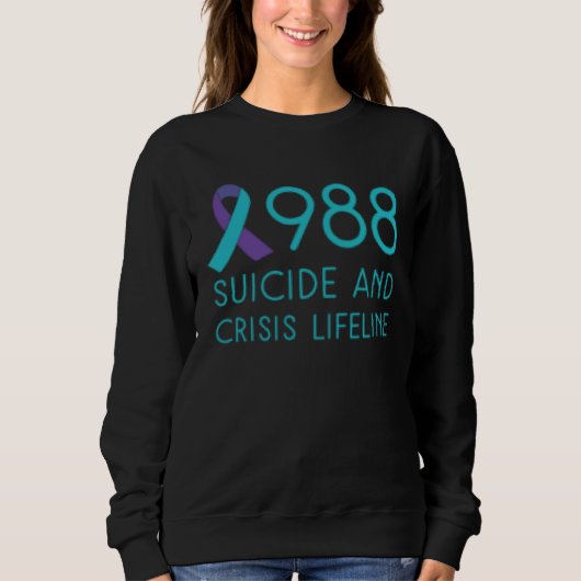 Suicide Prevention 988 Suicide Awareness Front and Trui (Voorkant)