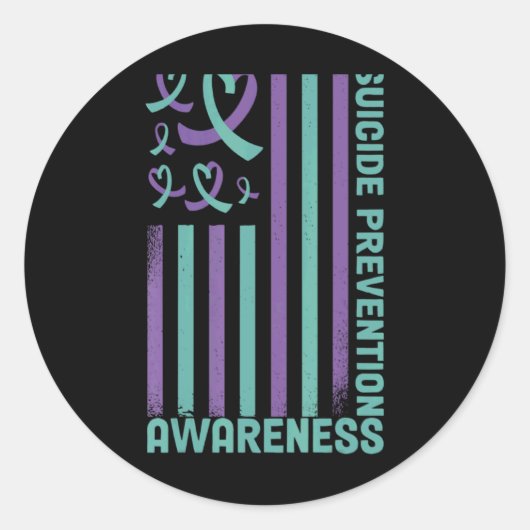 Suicide Prevention 988 Suicide Prevention Awarenes Ronde Sticker (Voorkant)