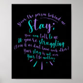 Suicide Prevention Advocate Person Behind The Caus Poster (Voorkant)