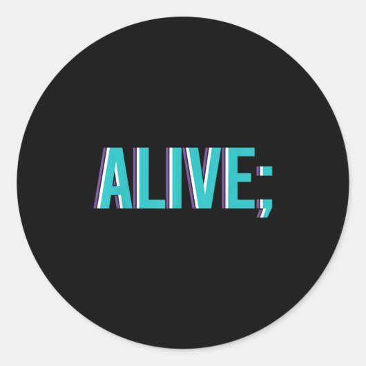 Suicide Prevention Alive _ I For Suprters  Ronde Sticker (Voorkant)