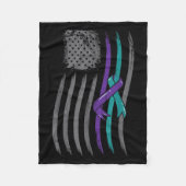 Suicide Prevention American Flag Purple Awareness  Fleece Deken (Voorkant)