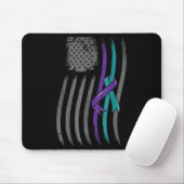 Suicide Prevention American Flag Purple Awareness  Muismat (Met muis)