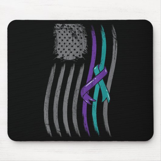 Suicide Prevention American Flag Purple Awareness  Muismat (Voorkant)