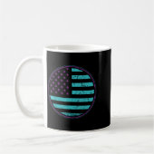 Suicide Prevention American Flag Wear Teal Purple Koffiemok (Links)