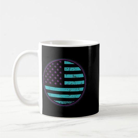 Suicide Prevention American Flag Wear Teal Purple  Koffiemok (Links)