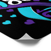 Suicide Prevention Awareness 988 Heart Teal And Pu Poster (Hoek)