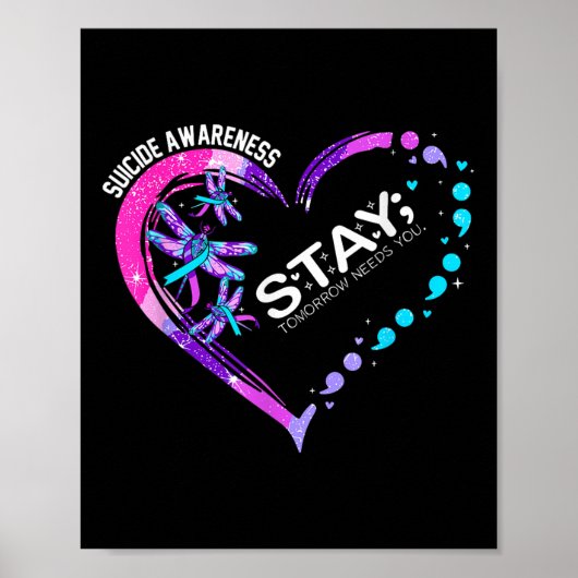 Suicide Prevention Awareness 988, Stay Tomorrow NE Poster (Voorkant)