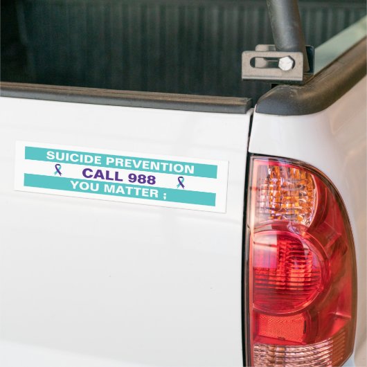Suicide Prevention Awareness 988 Zelfmoord Hotline Bumpersticker (Op Truck)