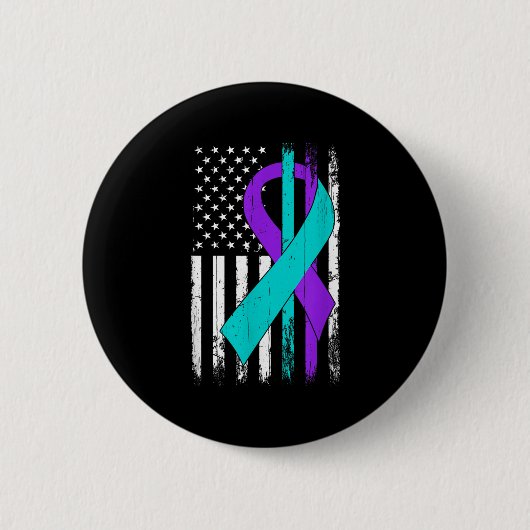 Suicide Prevention Awareness American Flag Ronde Button 5,7 Cm (Voorkant)