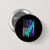 Suicide Prevention Awareness American Flag Ronde Button 5,7 Cm (Voorkant /achterkant)