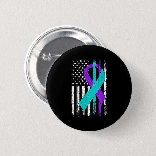 Suicide Prevention Awareness American Flag  Ronde Button 5,7 Cm (Voorkant /achterkant)