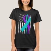 Suicide Prevention Awareness American Flag T-shirt (Voorkant)