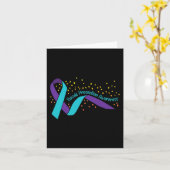 Suicide Prevention Awareness Blauwgroen en Paarse  Kaart (Gele Bloem)