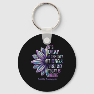 Suicide Prevention Awareness Blauwgroen lint en SU Sleutelhanger