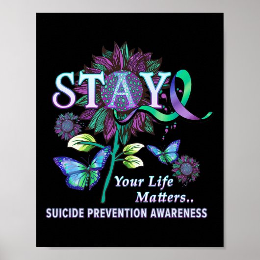Suicide Prevention Awareness Blijf je leven Proble Poster (Voorkant)