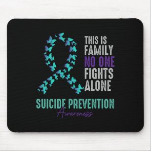 Suicide Prevention Awareness Butterfly Blauwgroen  Muismat