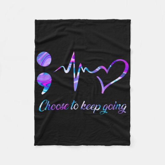 Suicide Prevention Awareness Choose To Keep Going  Fleece Deken (Voorkant)
