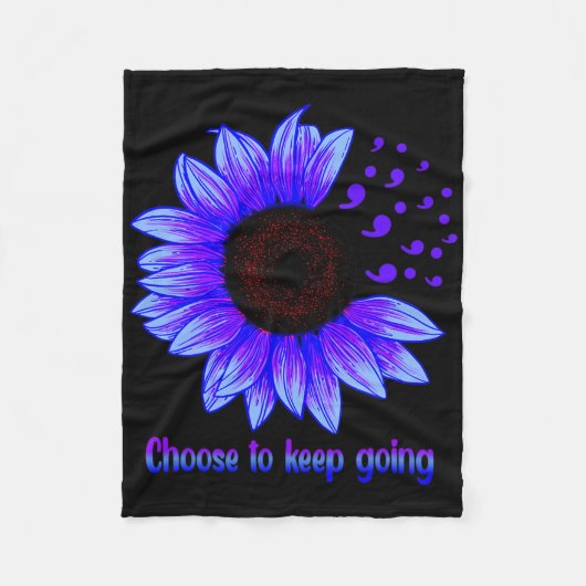 Suicide Prevention Awareness Choose To Keep Going  Fleece Deken (Voorkant)