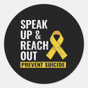 Suicide Prevention Awareness Day Geel lint Ronde Sticker