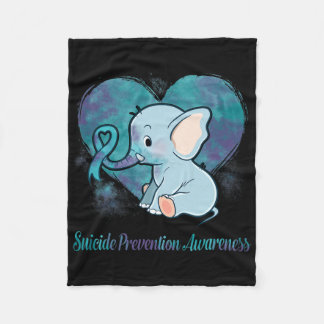 Suicide Prevention Awareness Elephant Lovers Gifts Fleece Deken