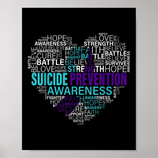 Suicide Prevention Awareness Fight Hope Strong War Poster (Voorkant)