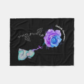Suicide Prevention Awareness Flower Elephant Fleece Deken (Voorkant (Horizontaal))
